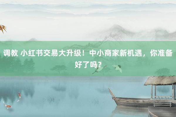 调教 小红书交易大升级！中小商家新机遇，你准备好了吗？
