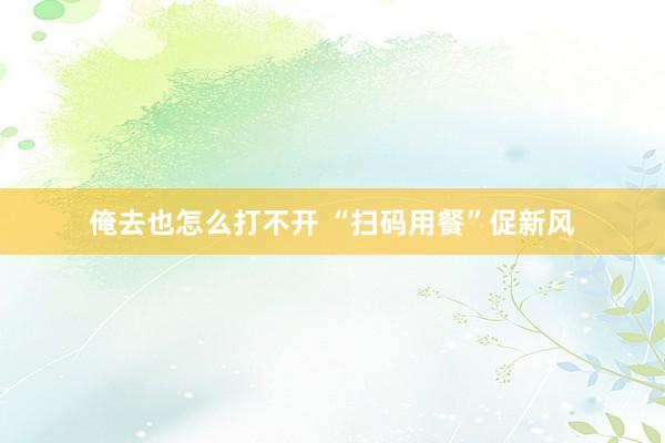 俺去也怎么打不开 “扫码用餐”促新风